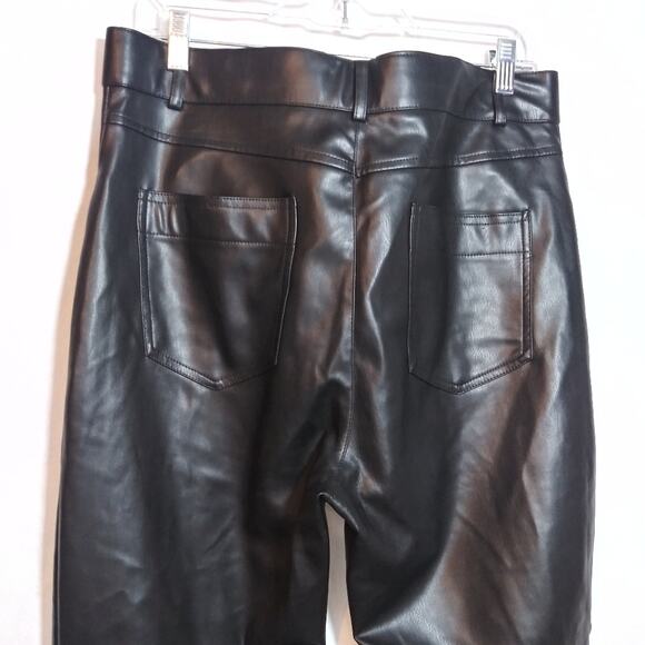 Zara Faux Leather Straight Leg Pant Ankle Zipper High Rise Festival Edgy Size XL - Picture 8 of 11